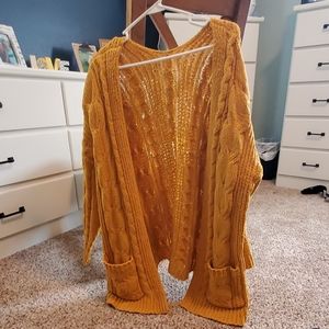 mustard cardigan
